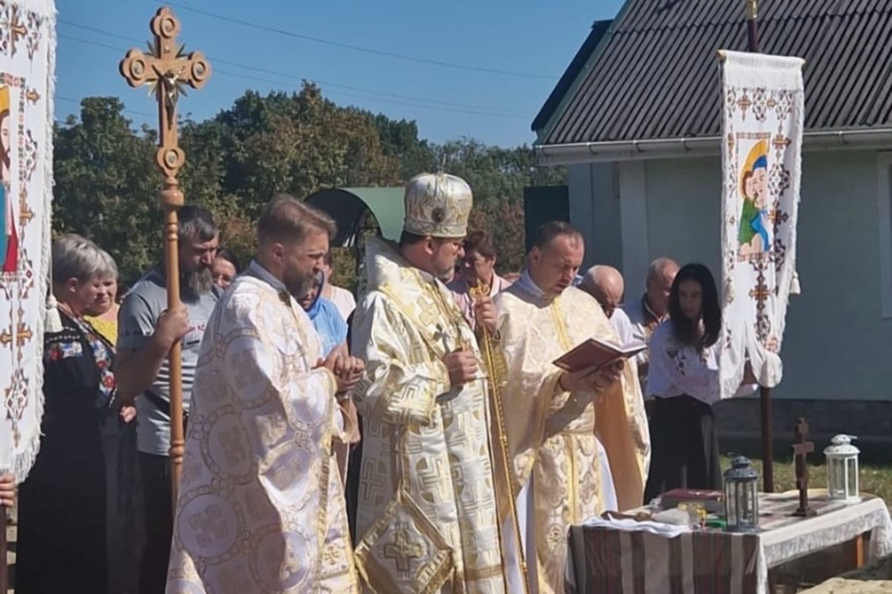 На Одещині заклали й освятили наріжний камінь храму Преображення Господнього