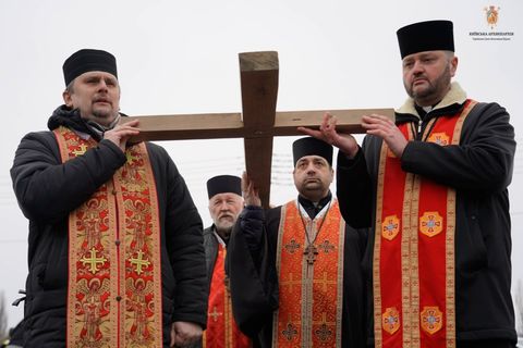 Stations of the Cross in Bucha Held in Commemoration of Innocent Victims of War