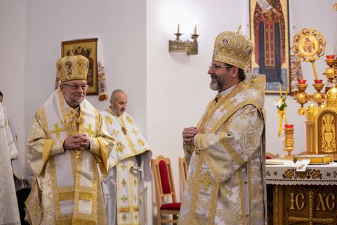 His Beatitude Sviatoslav greeted Bishop Hlib Lonchyna on his 70th anniversary