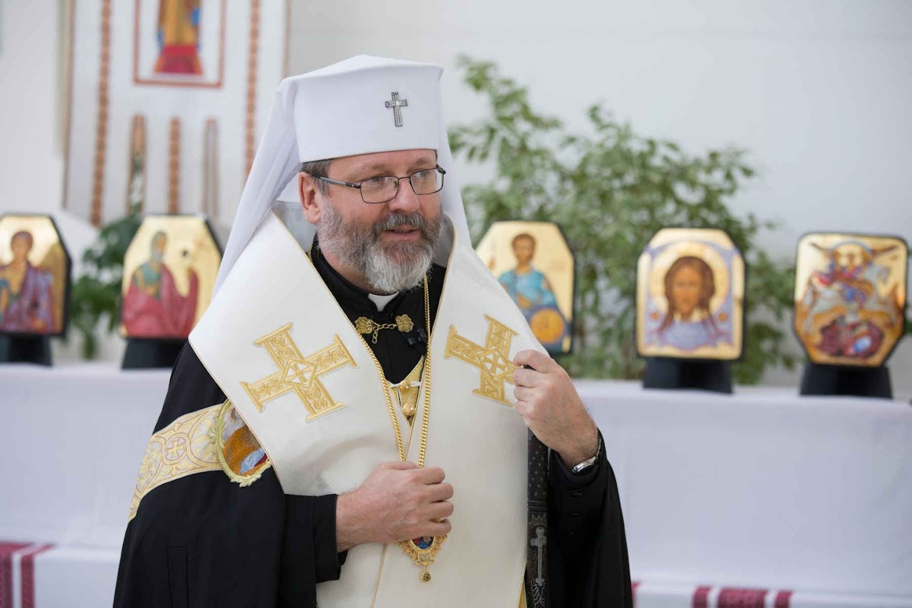 “These icons on the wounded armor plates reflect the spiritual world of the Ukrainian warrior” — His Beatitude Sviatoslav at the end of the exhibition at the Patriarchal Cathedral